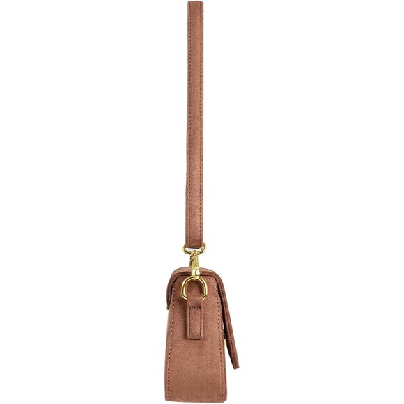 Stylish Suede-Brown Hobo Bag - Vegan Leather Purse with Versatile Strap Options - Picture 3 of 5